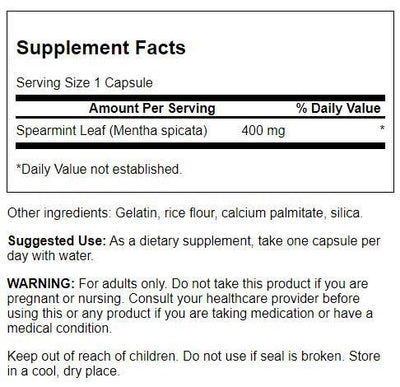 Spearmint Leaf Dietary Supplement Capsules